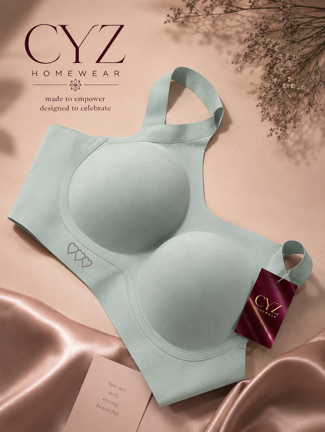 Comfortable Bra For Women, Wireless, Solid Color