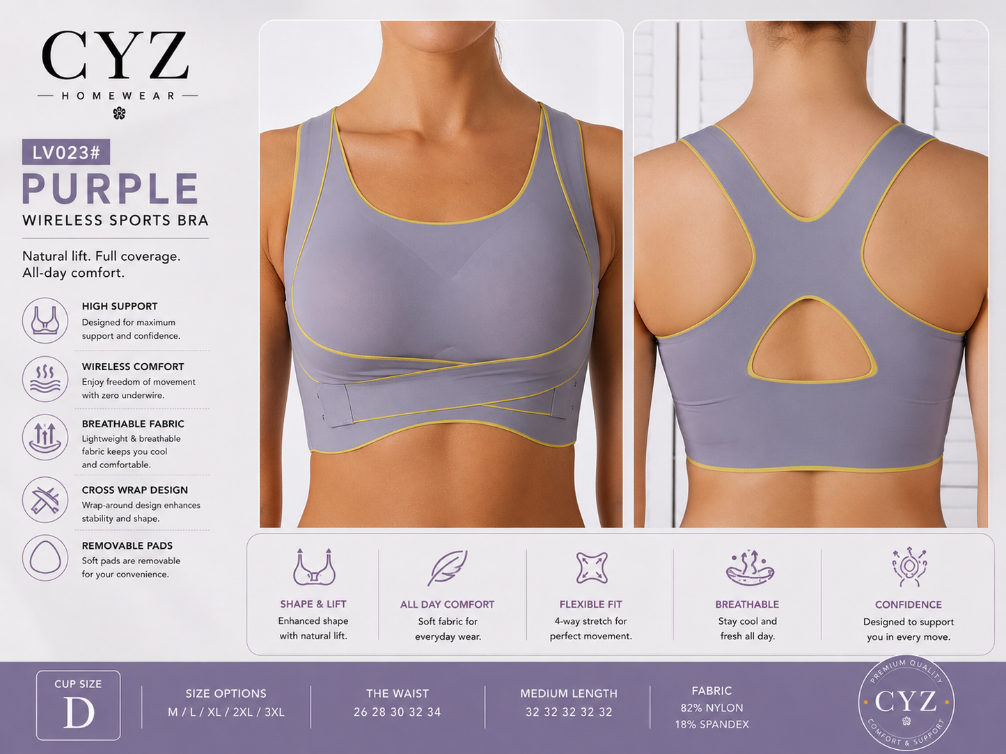 CYZ Active Core™ High Support Sports Bra