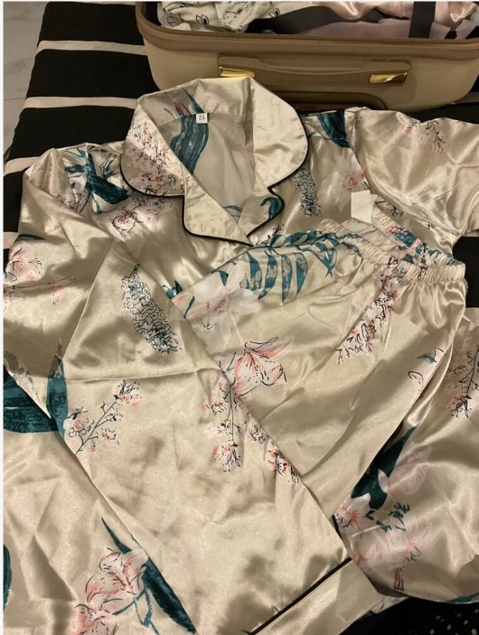 LuxeNights 7pcs Floral Print Satin Pajama Set, Fall Winter Clothes Cozy And Elegant Details