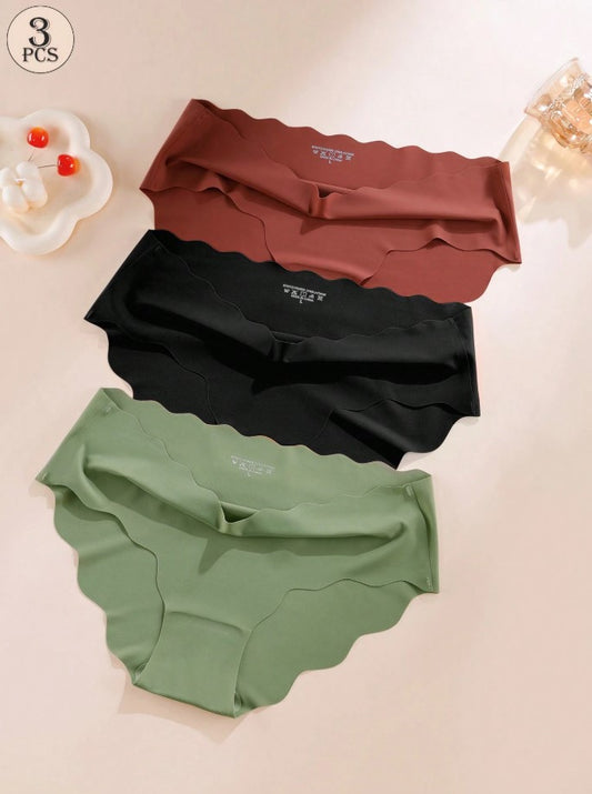Aofeiqike 3 Pieces Seamless Ice Silk Underwear