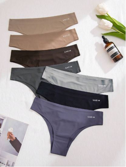 SHEIN Underwear& Sleepwear Basics Women's Seamless Underwear (7pcs Triangle Panties)