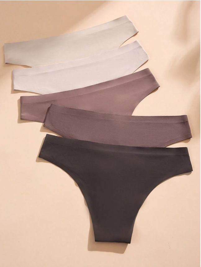 Snug Zone Women's Casual Plain High Stretch Bikini Panties Multicolor Underwear Set