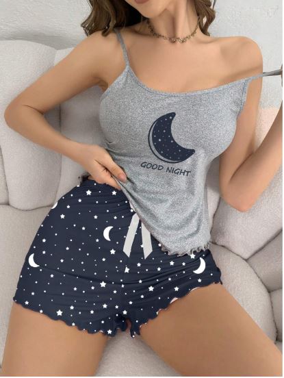 CoupledUp Women's Moon Print Pajama Set