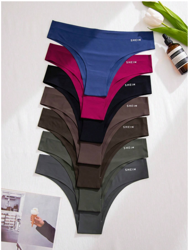 Shein Underwear&Sleepwear Basics 7pcs/Pack Ladies' Seamless Solid Color Triangle Panties