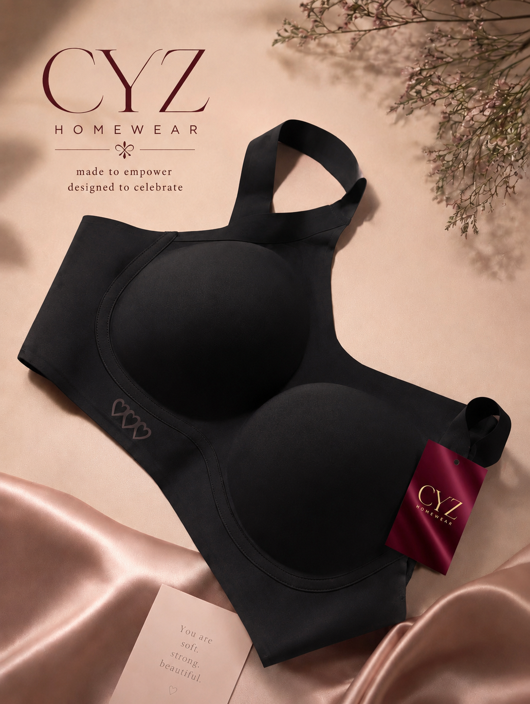 Comfortable Bra For Women, Wireless, Solid Color