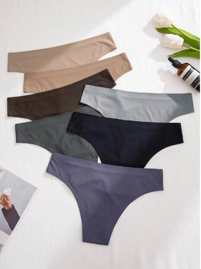 SHEIN Underwear& Sleepwear Basics Women's Seamless Underwear (7pcs Triangle Panties)