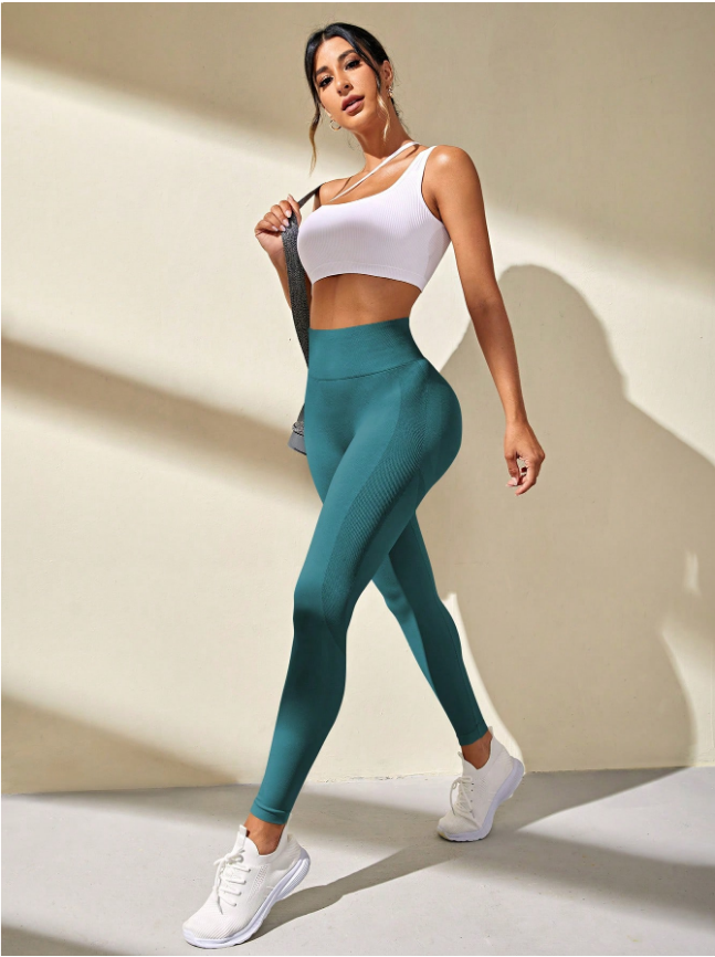 SHEIN Core Rhythm Wide Waistband Sports Leggings Yoga Women Pants