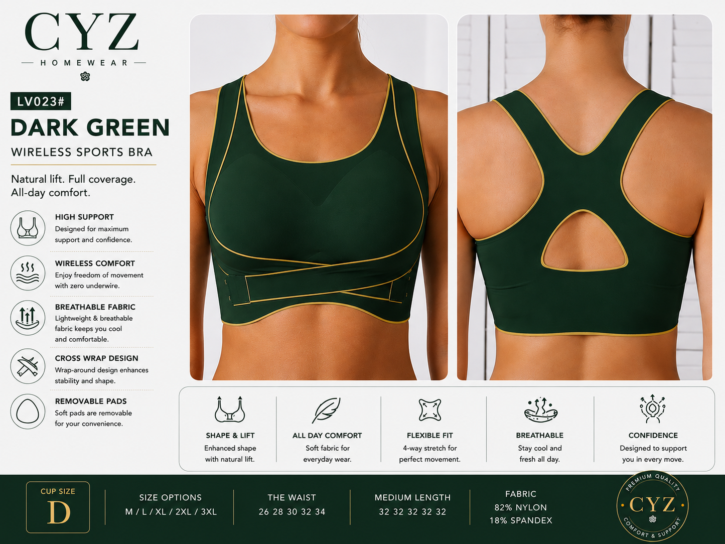 CYZ Active Core™ High Support Sports Bra