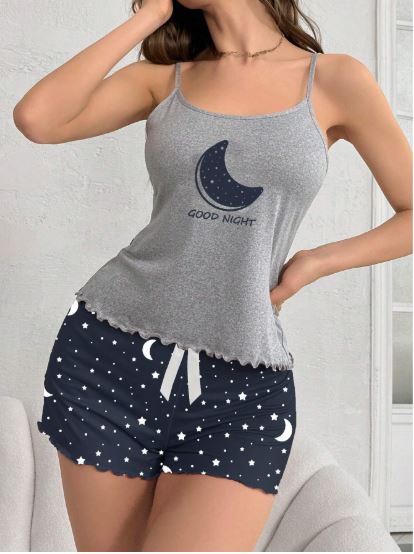 CoupledUp Women's Moon Print Pajama Set