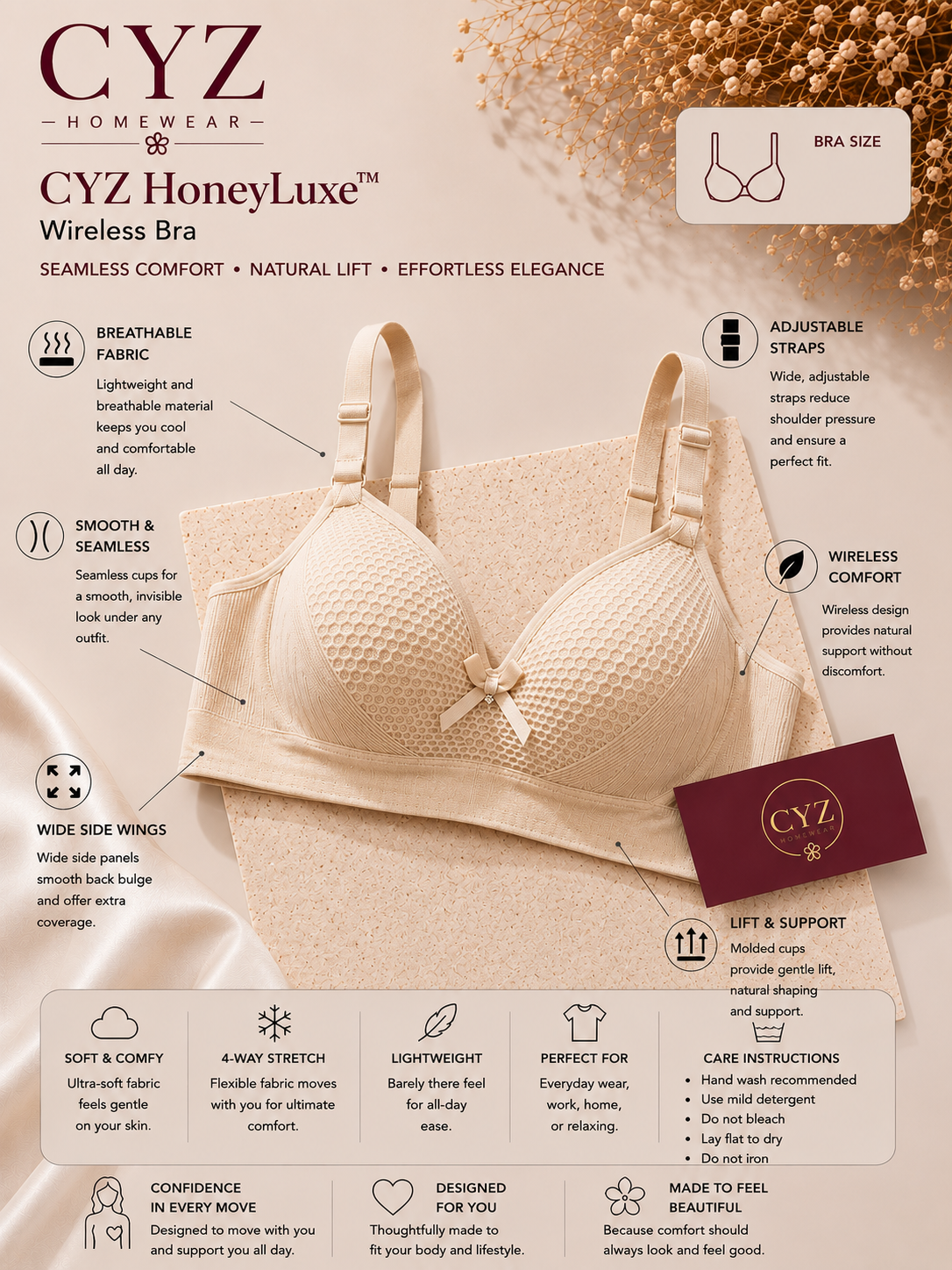 CYZ Rosalie Luxe™ Wireless Bra