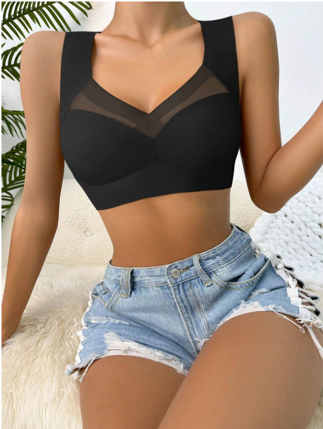 3pcs Seamless Backless Camisole Bras, Wireless Sports Bras, Sexy Undershirt Bras