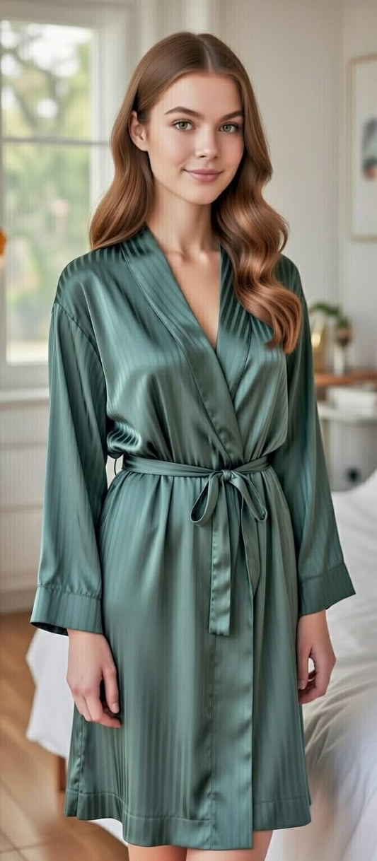 Short elegant night robe made of luxurious Syrian