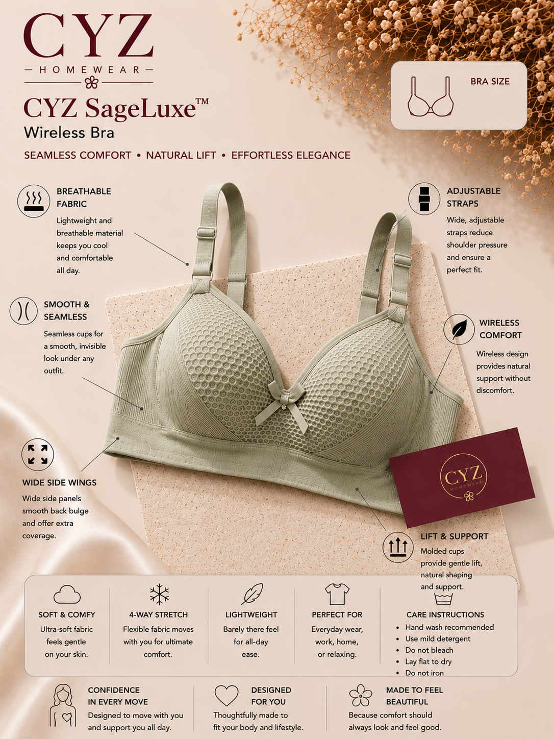CYZ Rosalie Luxe™ Wireless Bra