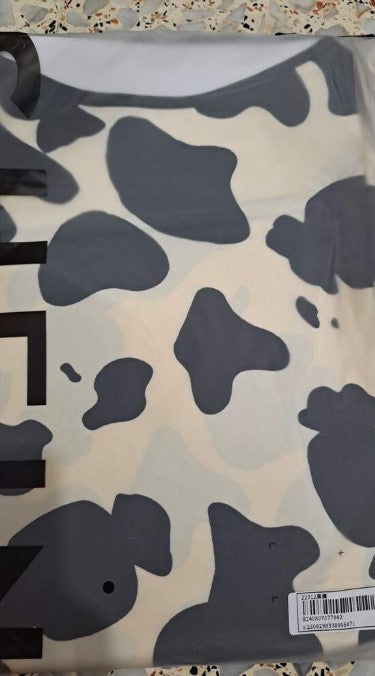 Cow Print Satin PJ Set / Pajama Set