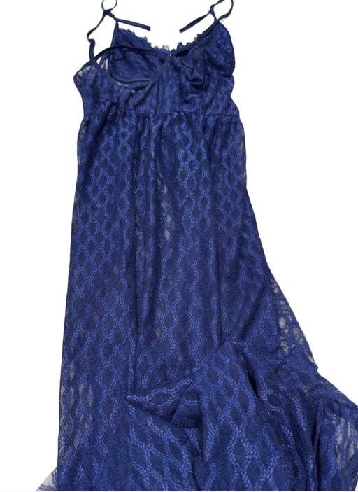 SilkySpell Pearl Decorated Collar, Argyle Mesh Sheer Sexy Lady's Camisole Nightgown