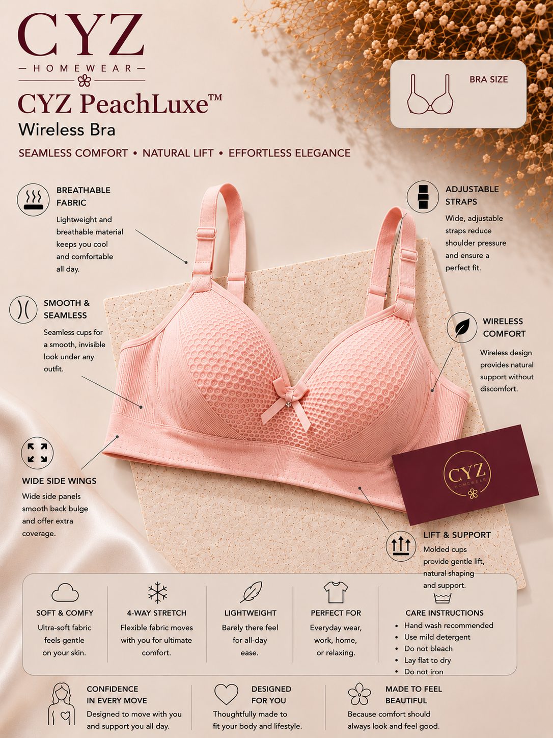 CYZ Rosalie Luxe™ Wireless Bra