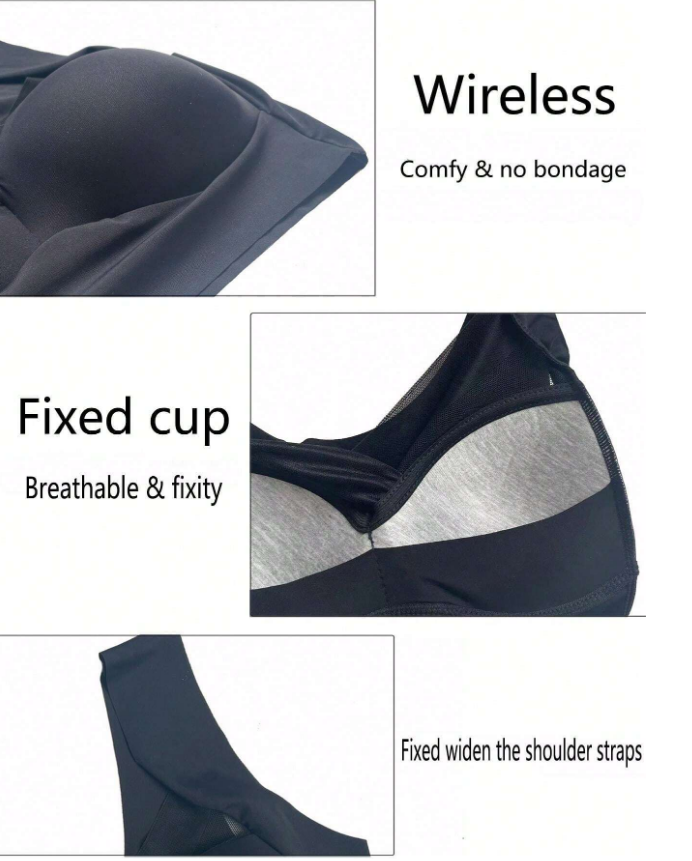 3pcs Seamless Backless Camisole Bras, Wireless Sports Bras, Sexy Undershirt Bras