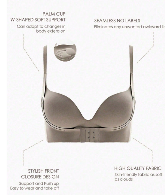 Women's Seamless Wireless Bra, Strong Lift And Gather, Designed For Larger Busts, Comfortable Backstrap Design, Prevents Sagging