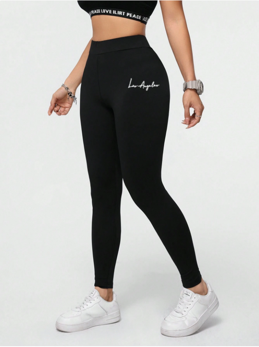 SHEIN Essnce بنطال رياضي نسائي طويل محبوك كاجوال صيفي، بقصّة ضيقة