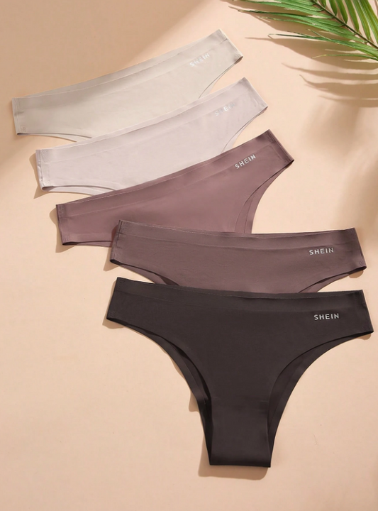 Snug Zone Women's Casual Plain High Stretch Bikini Panties Multicolor Underwear Set