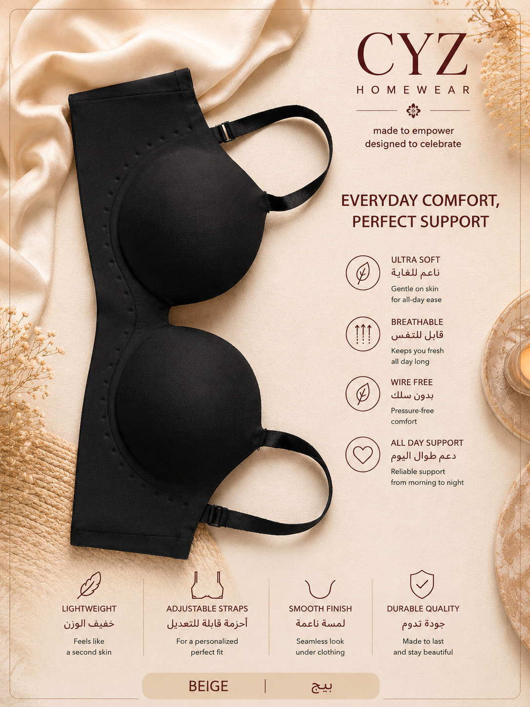 Seamless Wire-Free Comfort Bra – Ultra Soft Everyday Support