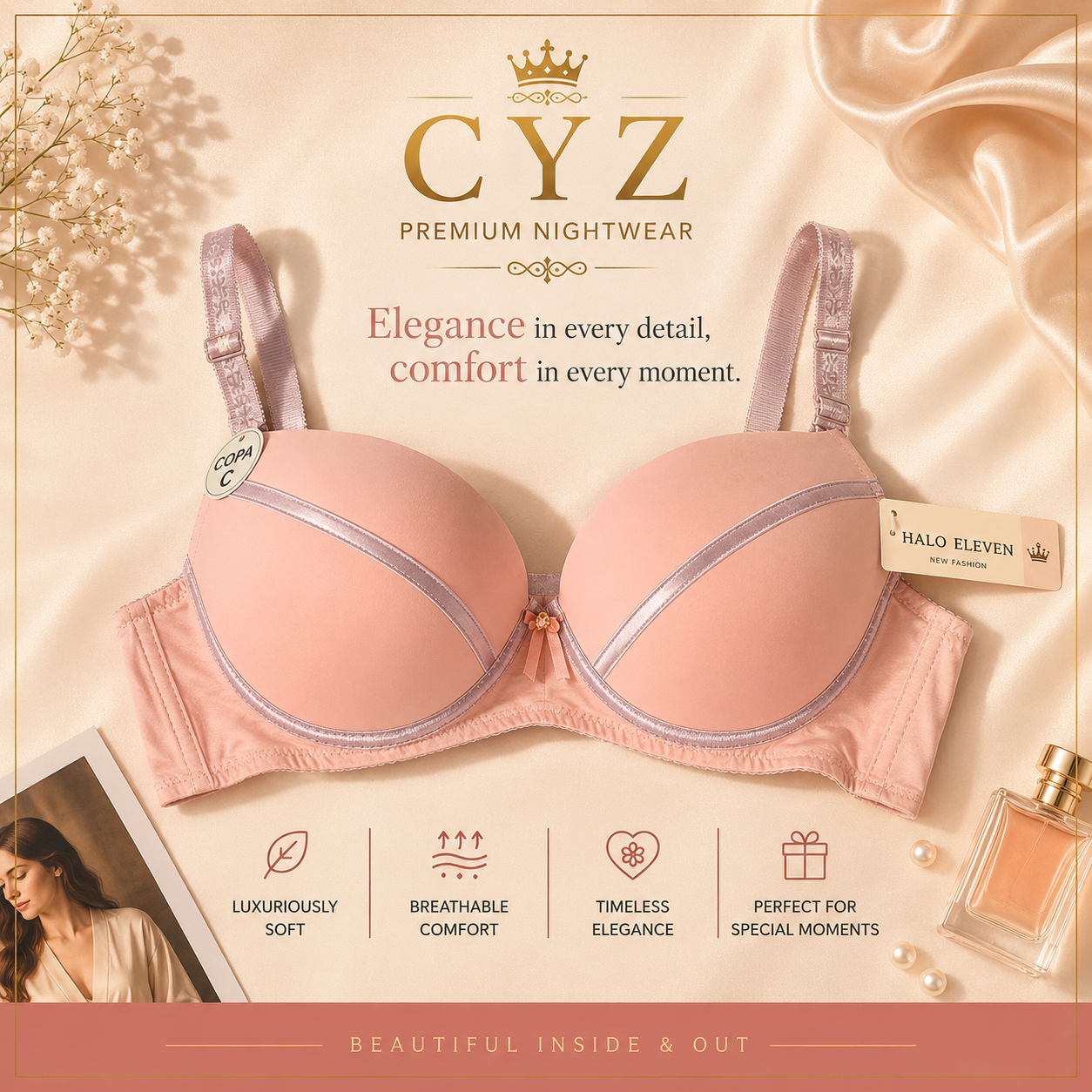 Luxury Comfort Push-Up Bra – Soft Support & Elegant Fit