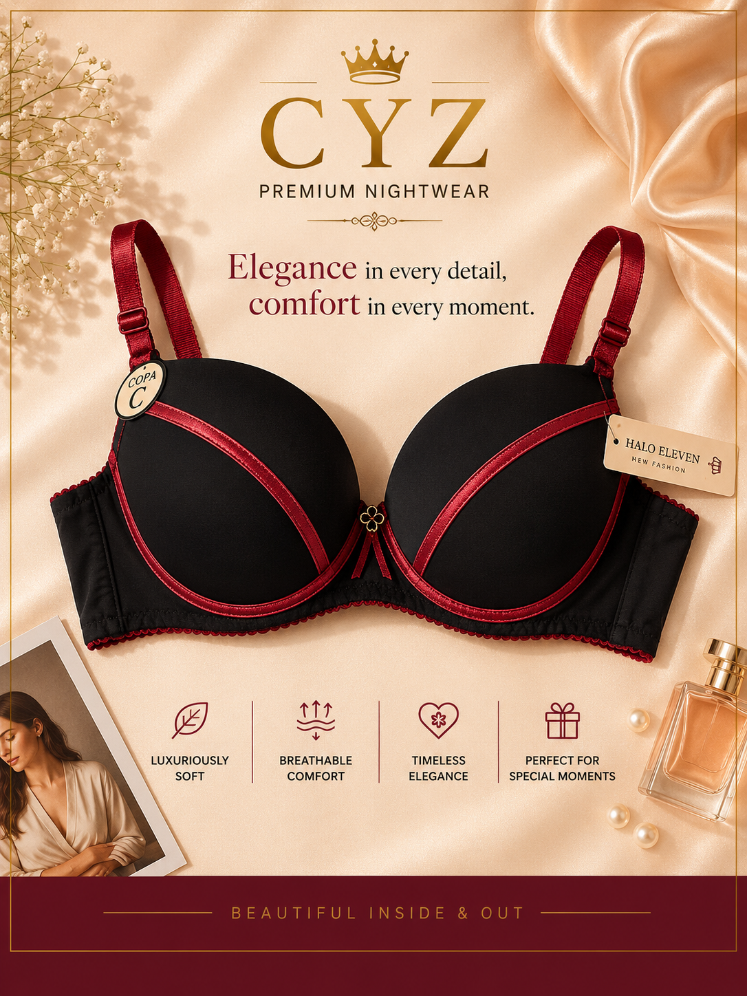 Luxury Comfort Push-Up Bra – Soft Support & Elegant Fit