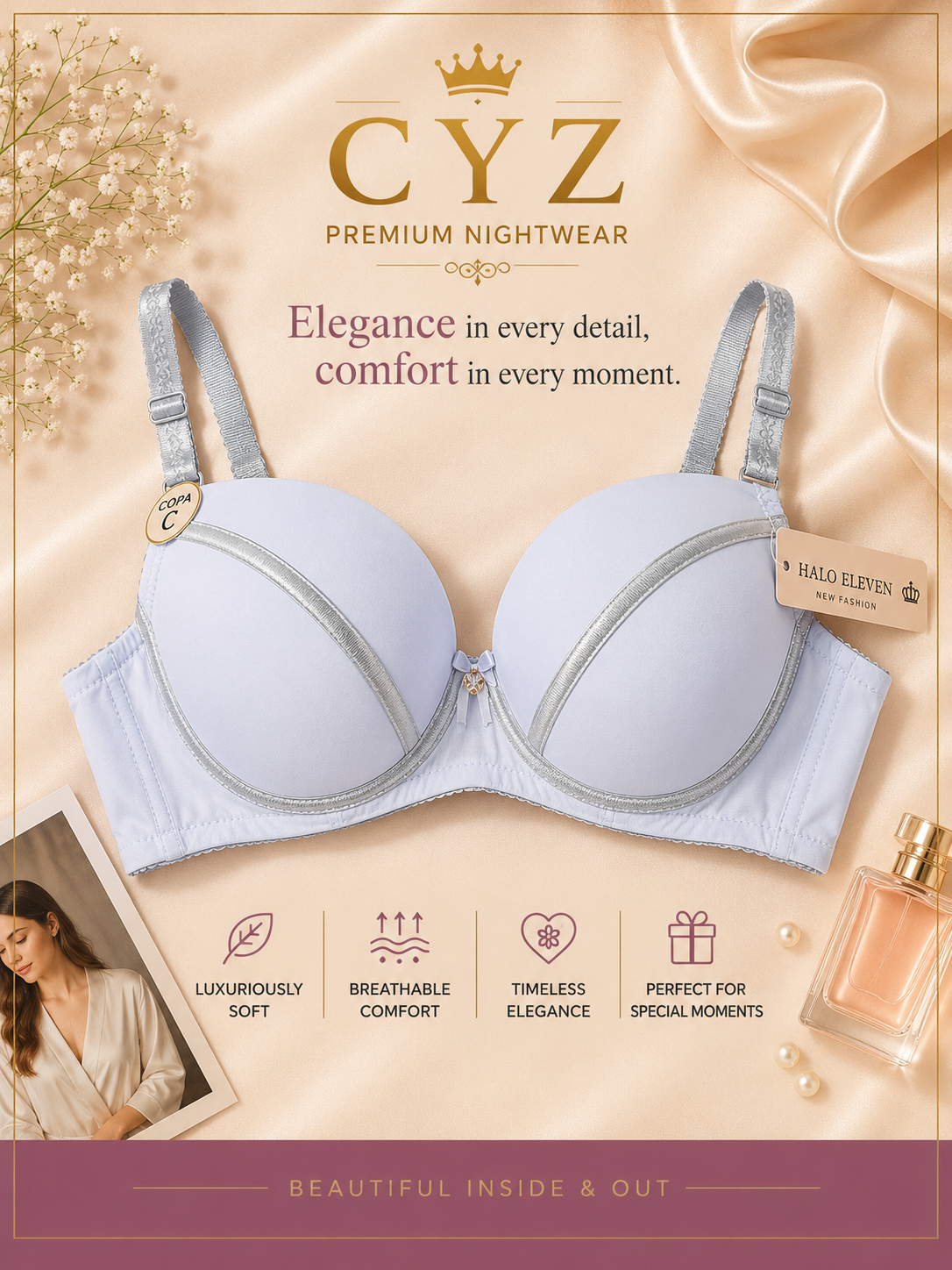 Luxury Comfort Push-Up Bra – Soft Support & Elegant Fit