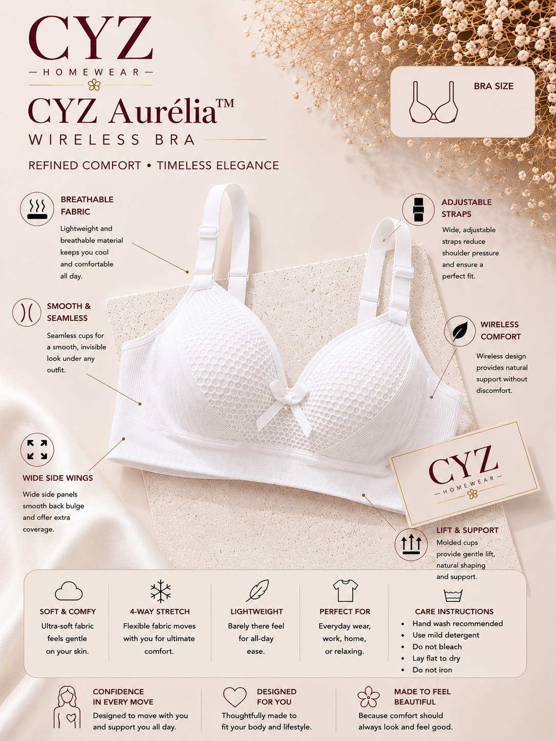CYZ Rosalie Luxe™ Wireless Bra