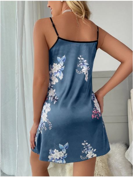Floral Print Satin Cami Nightdress