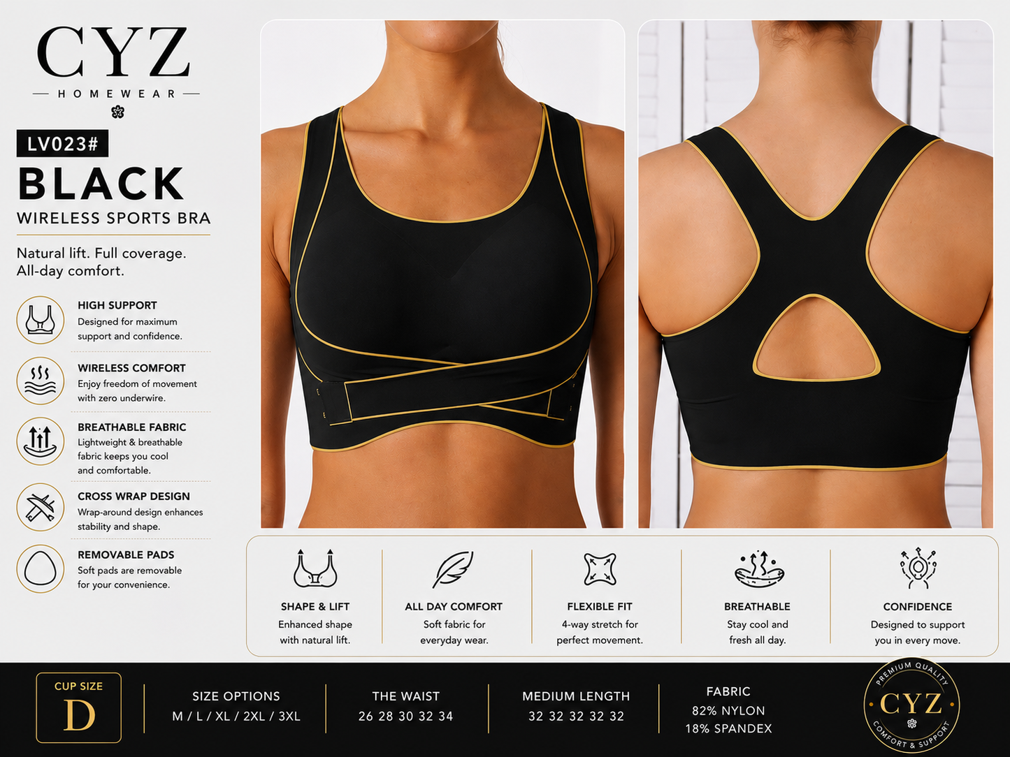 CYZ Active Core™ High Support Sports Bra