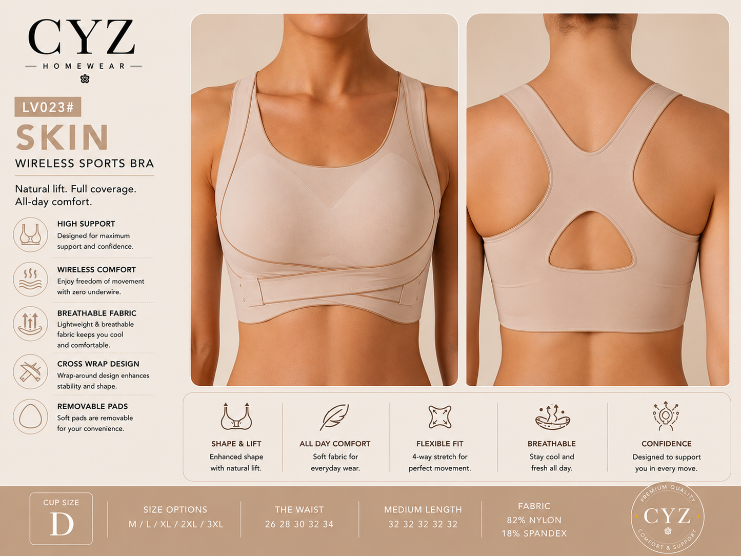 CYZ Active Core™ High Support Sports Bra