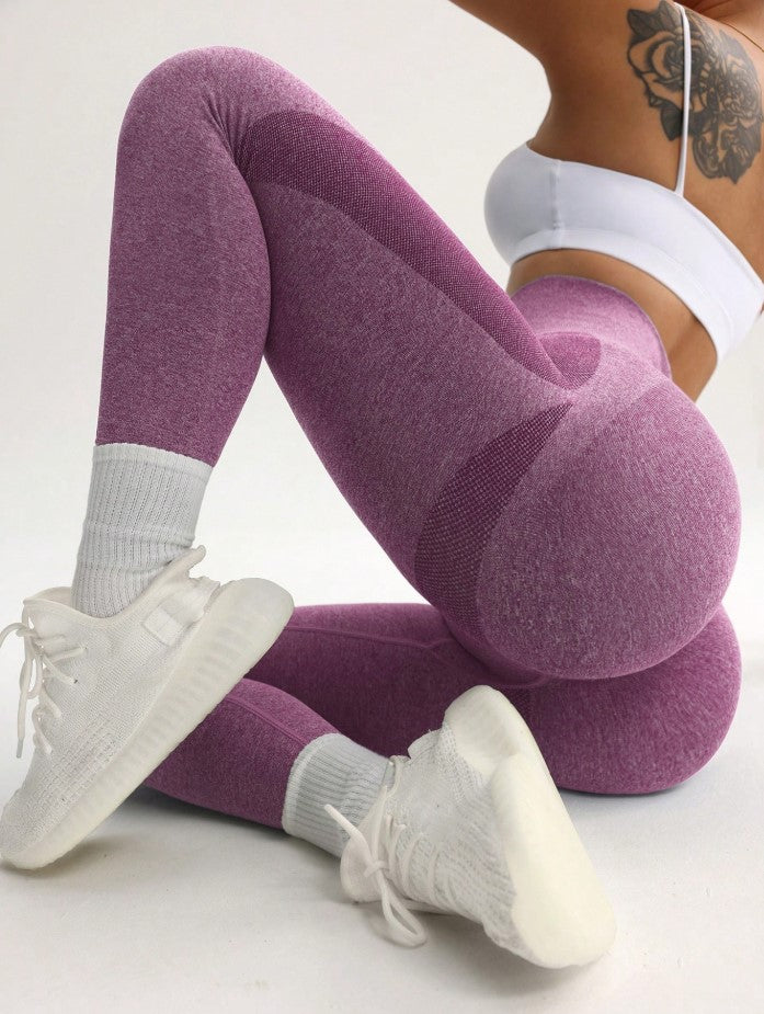 SHEIN Core Rhythm High Waisted Seamless Leggings For Women - Slim Tummy Control Butt Lifting Legging For Running Cycling Yoga Pickleball Exercise Casual